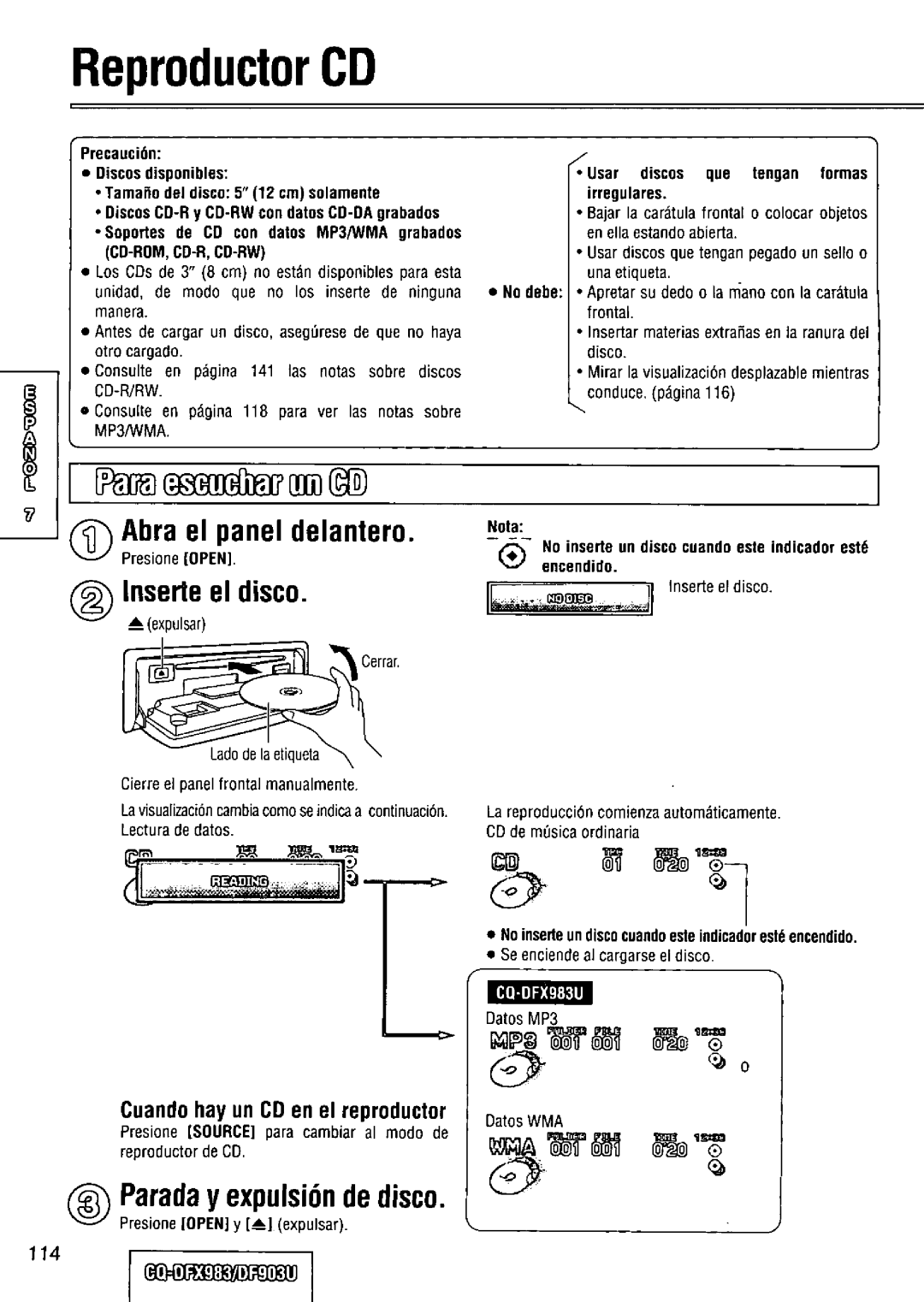 Panasonic CQ-DFX983U manual 