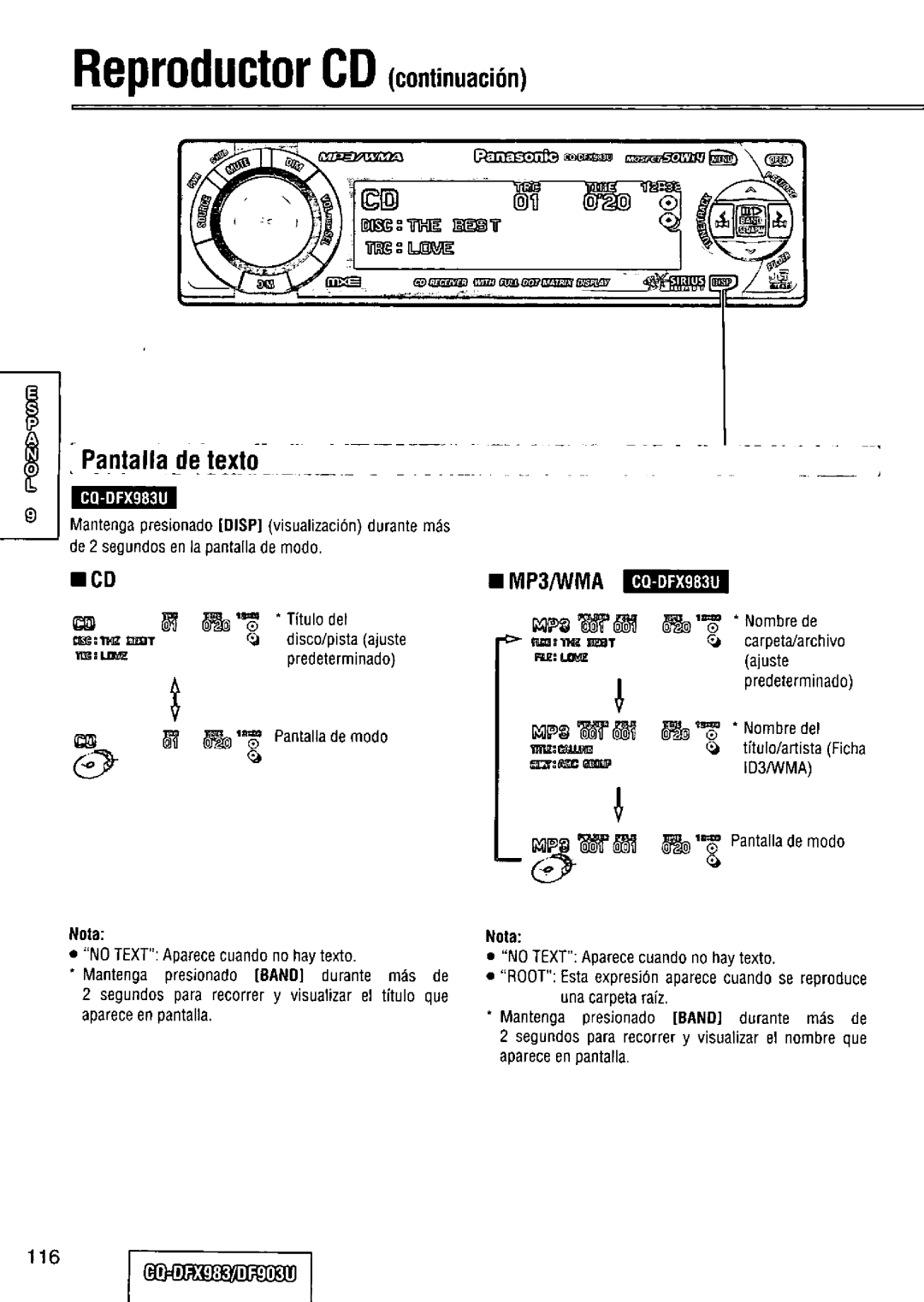 Panasonic CQ-DFX983U manual 