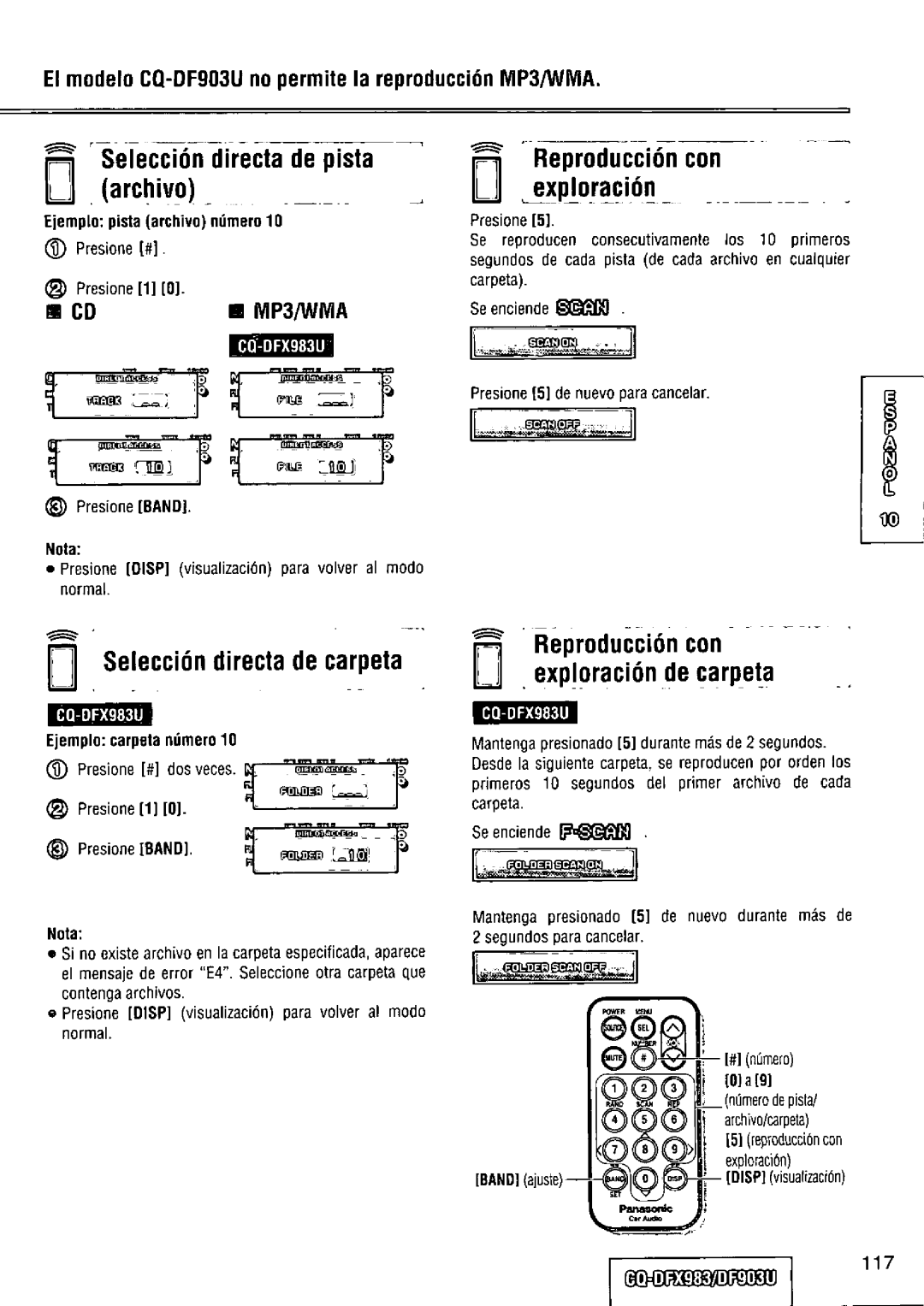 Panasonic CQ-DFX983U manual 