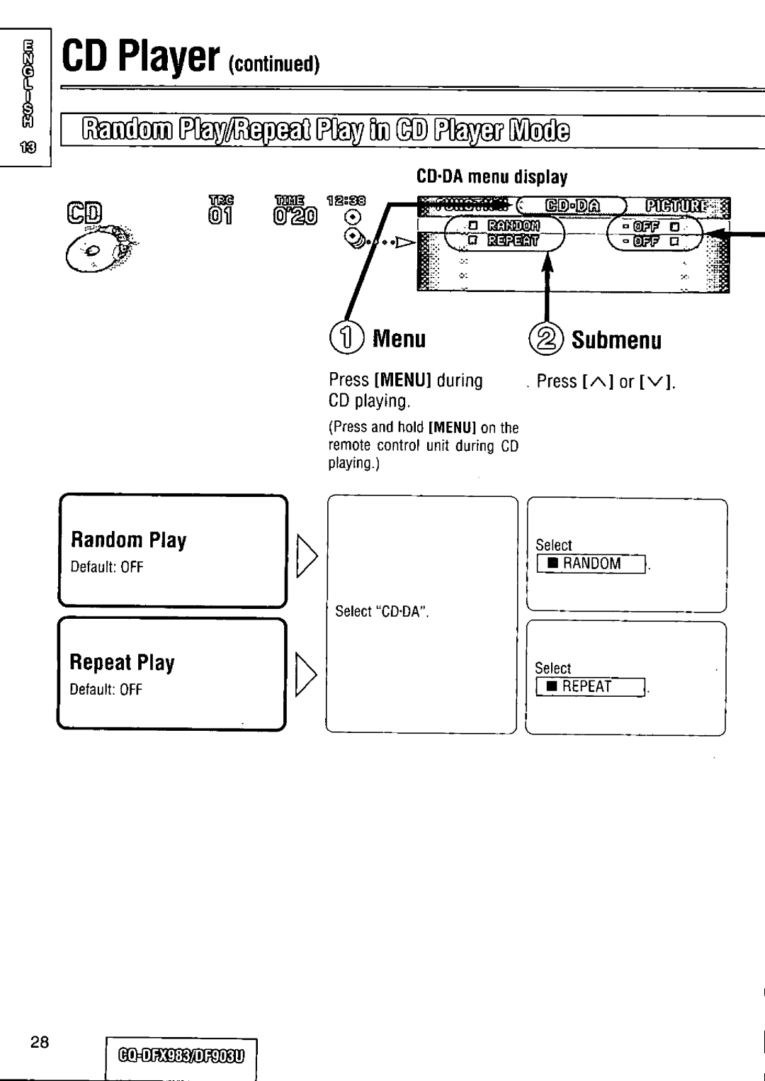 Panasonic CQ-DFX983U manual 