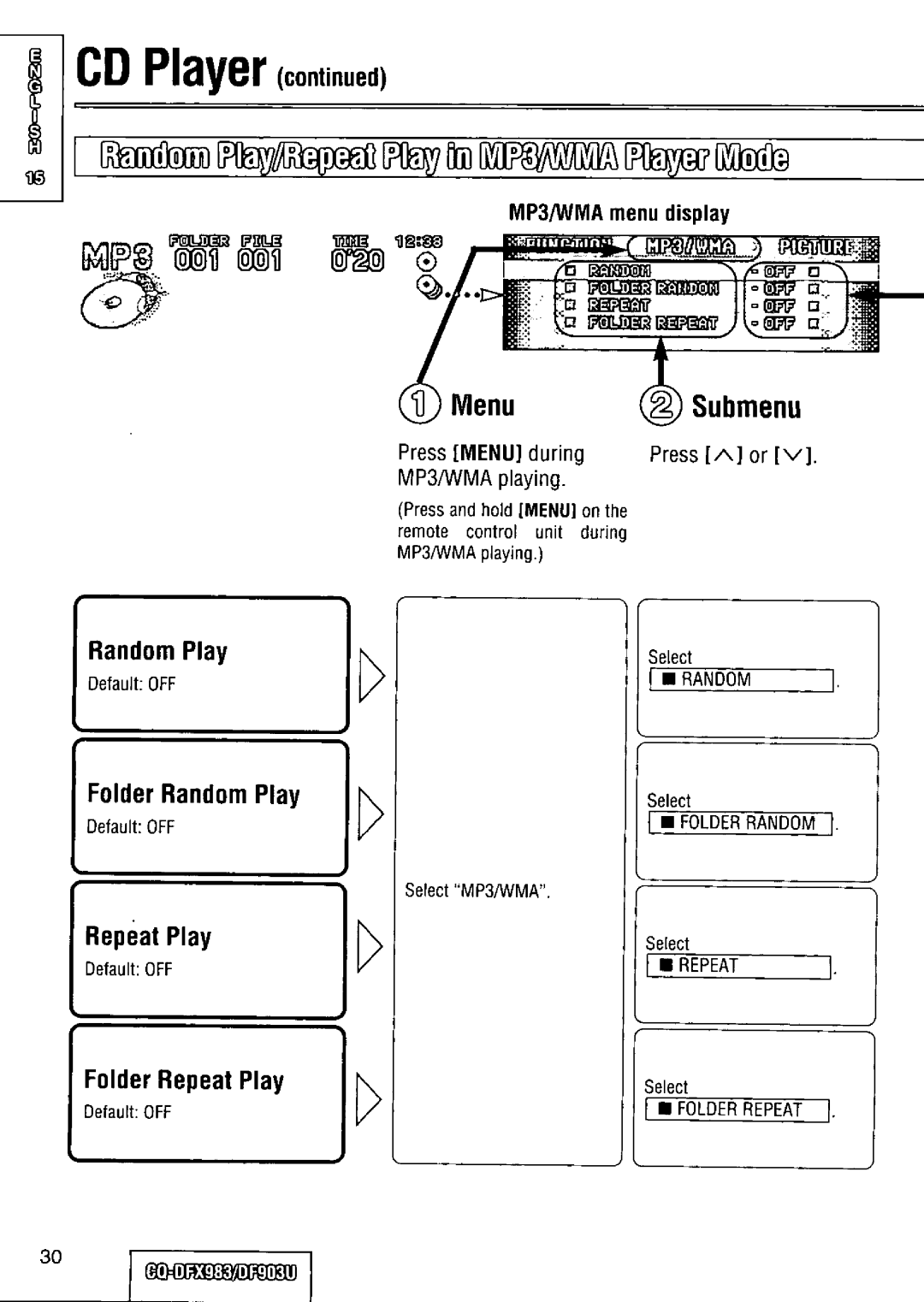 Panasonic CQ-DFX983U manual 