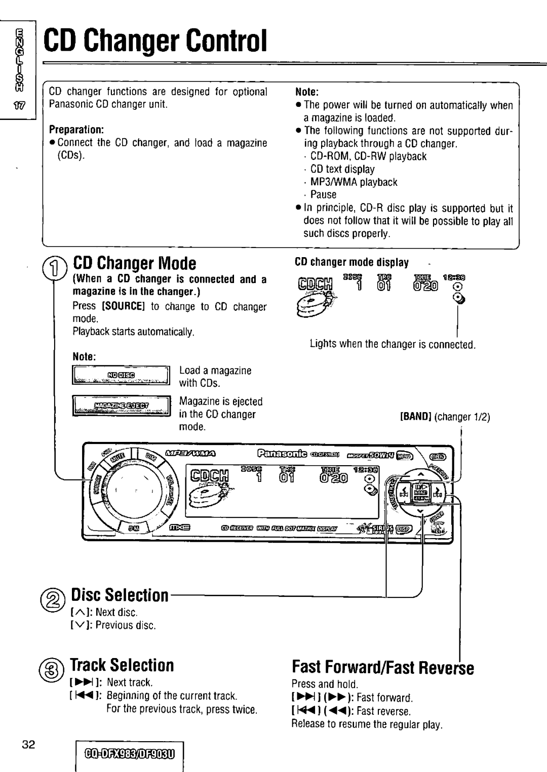 Panasonic CQ-DFX983U manual 