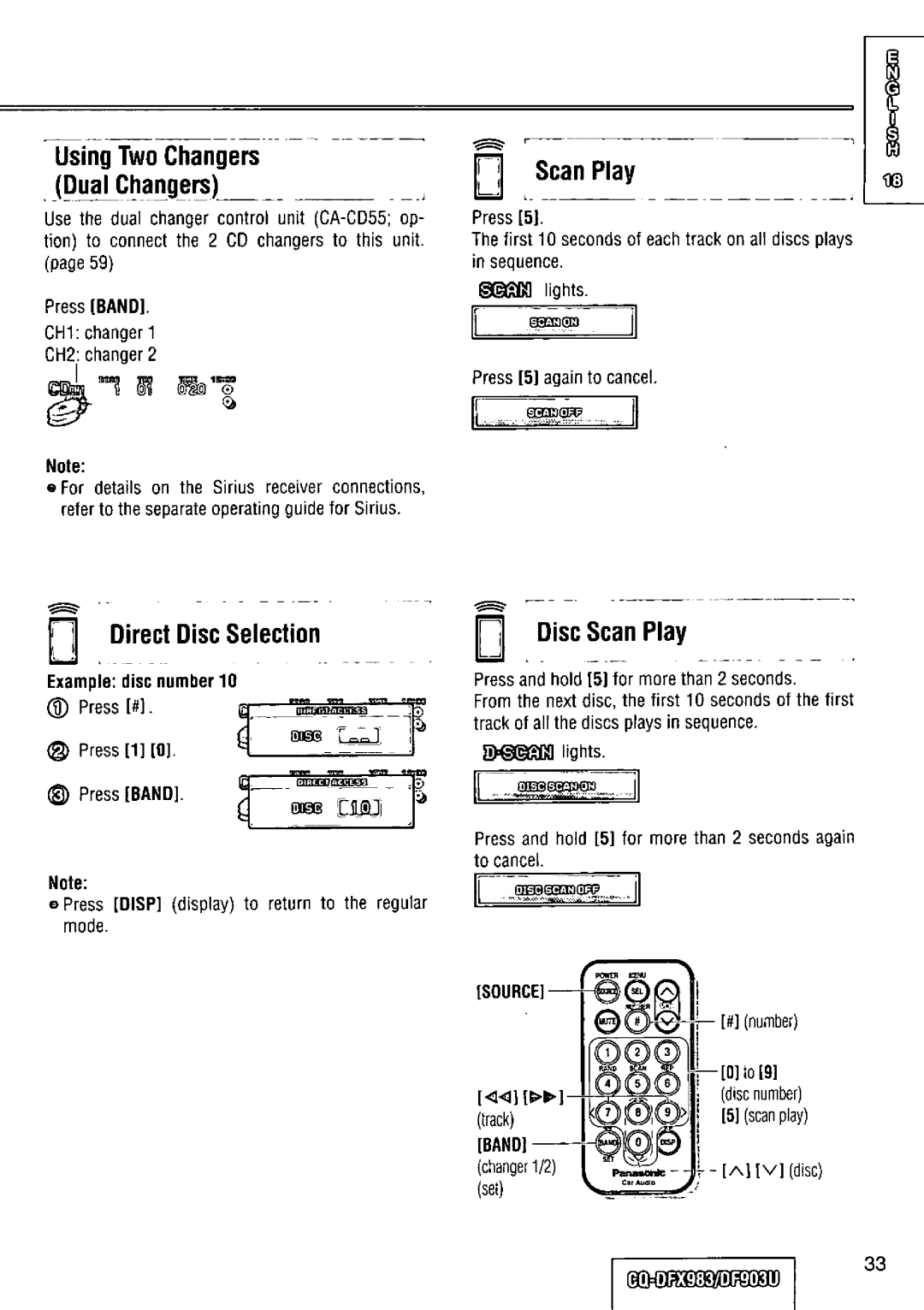 Panasonic CQ-DFX983U manual 