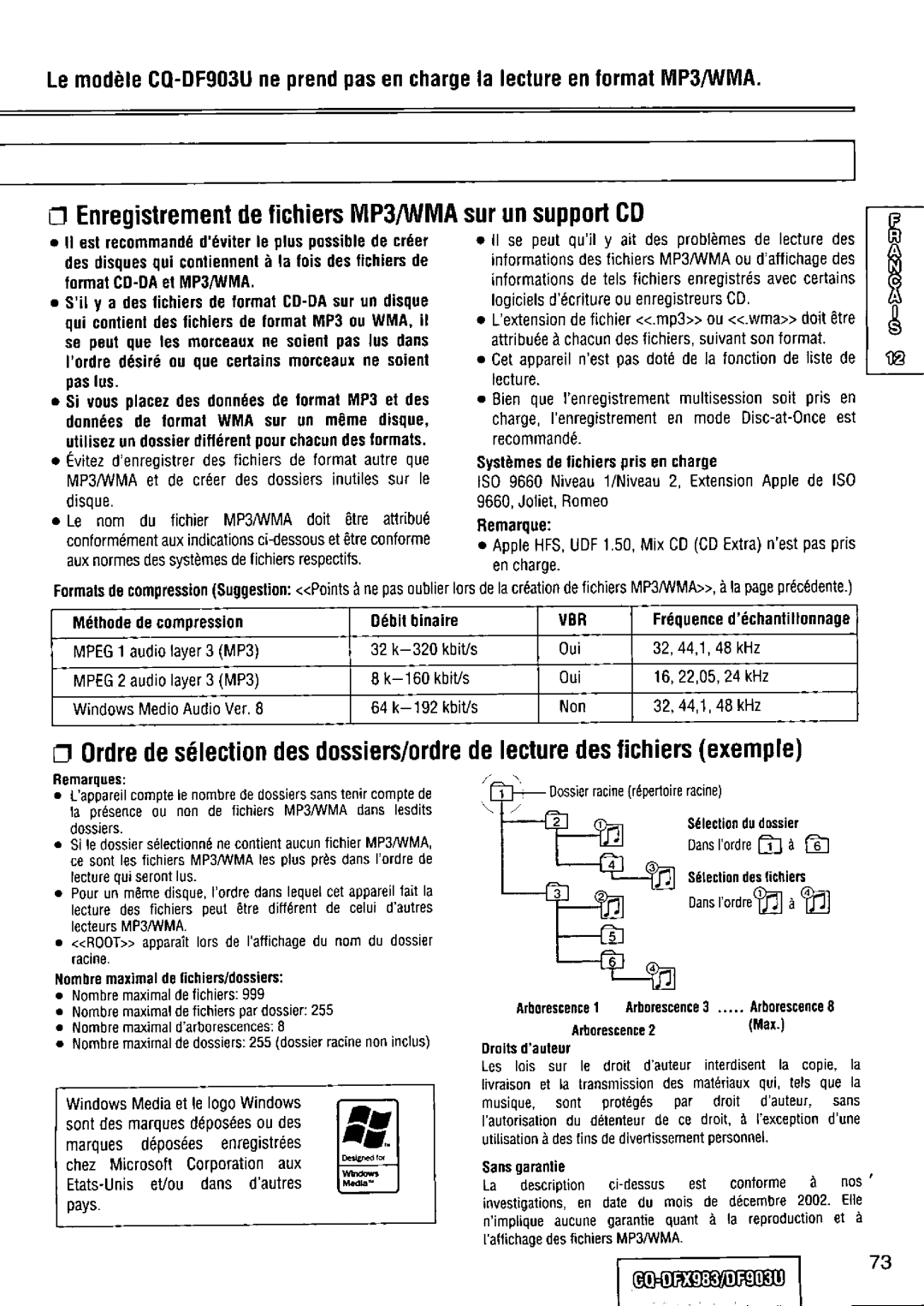 Panasonic CQ-DFX983U manual 