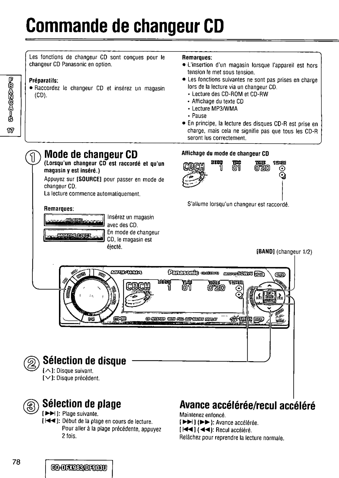 Panasonic CQ-DFX983U manual 