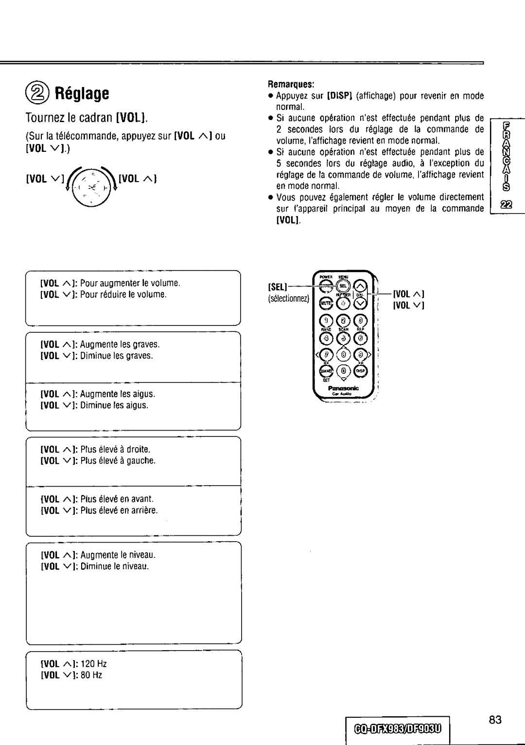 Panasonic CQ-DFX983U manual 