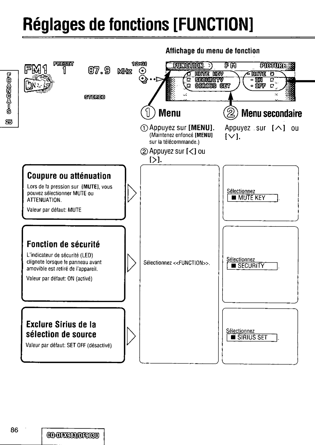 Panasonic CQ-DFX983U manual 