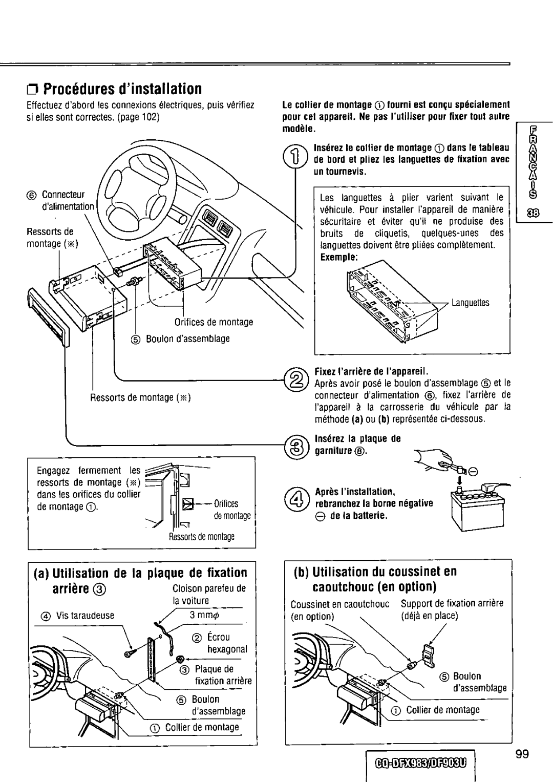 Panasonic CQ-DFX983U manual 