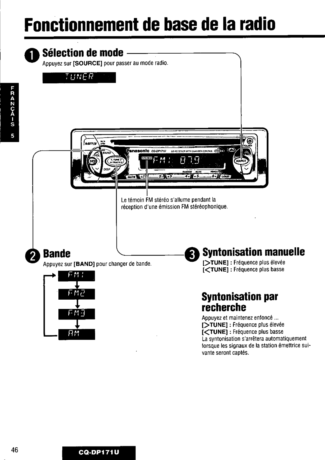 Panasonic CQ-DP171U manual 