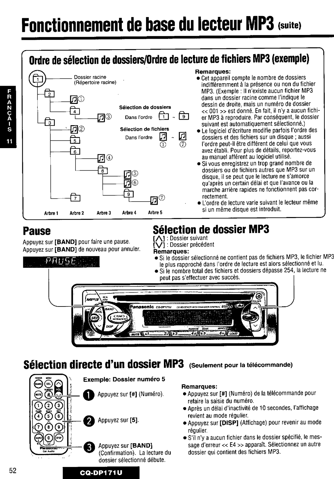 Panasonic CQ-DP171U manual 