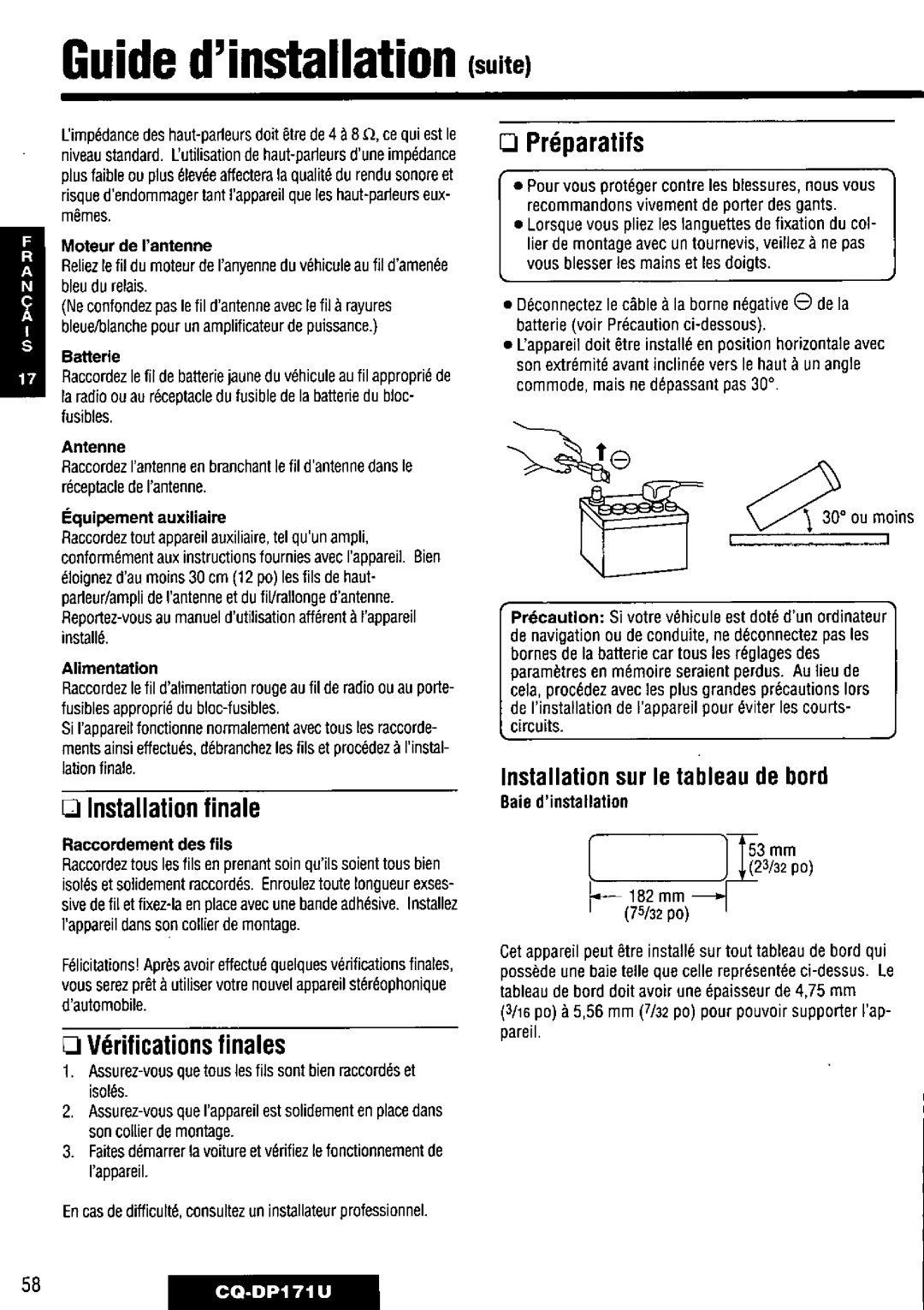 Panasonic CQ-DP171U manual 