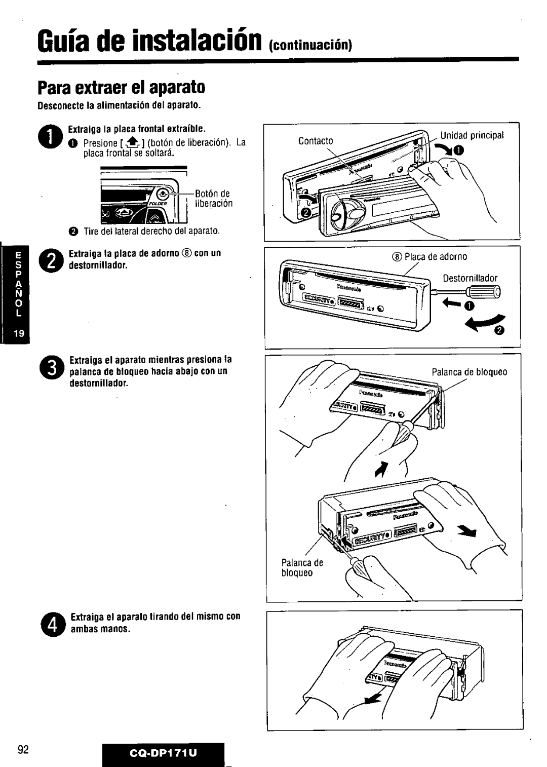 Panasonic CQ-DP171U manual 