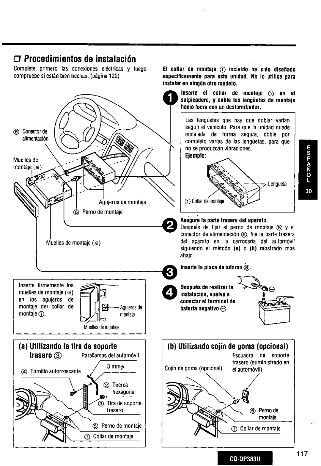 Panasonic CQ-DP383U manual 