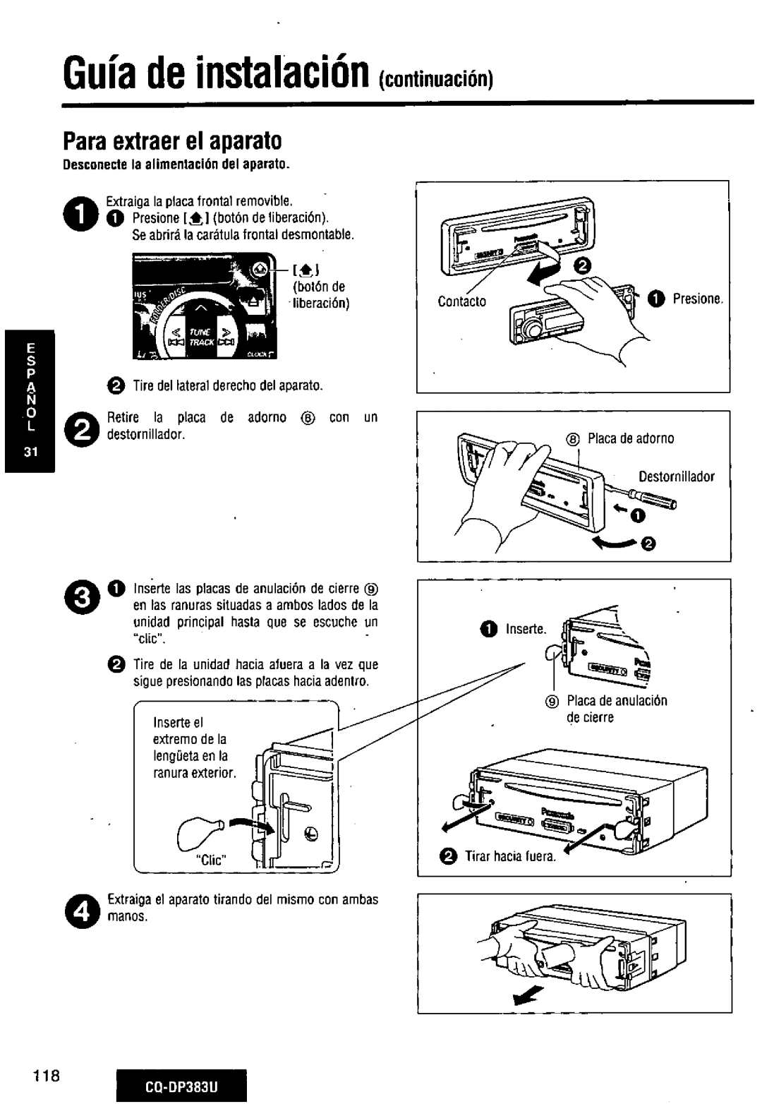 Panasonic CQ-DP383U manual 