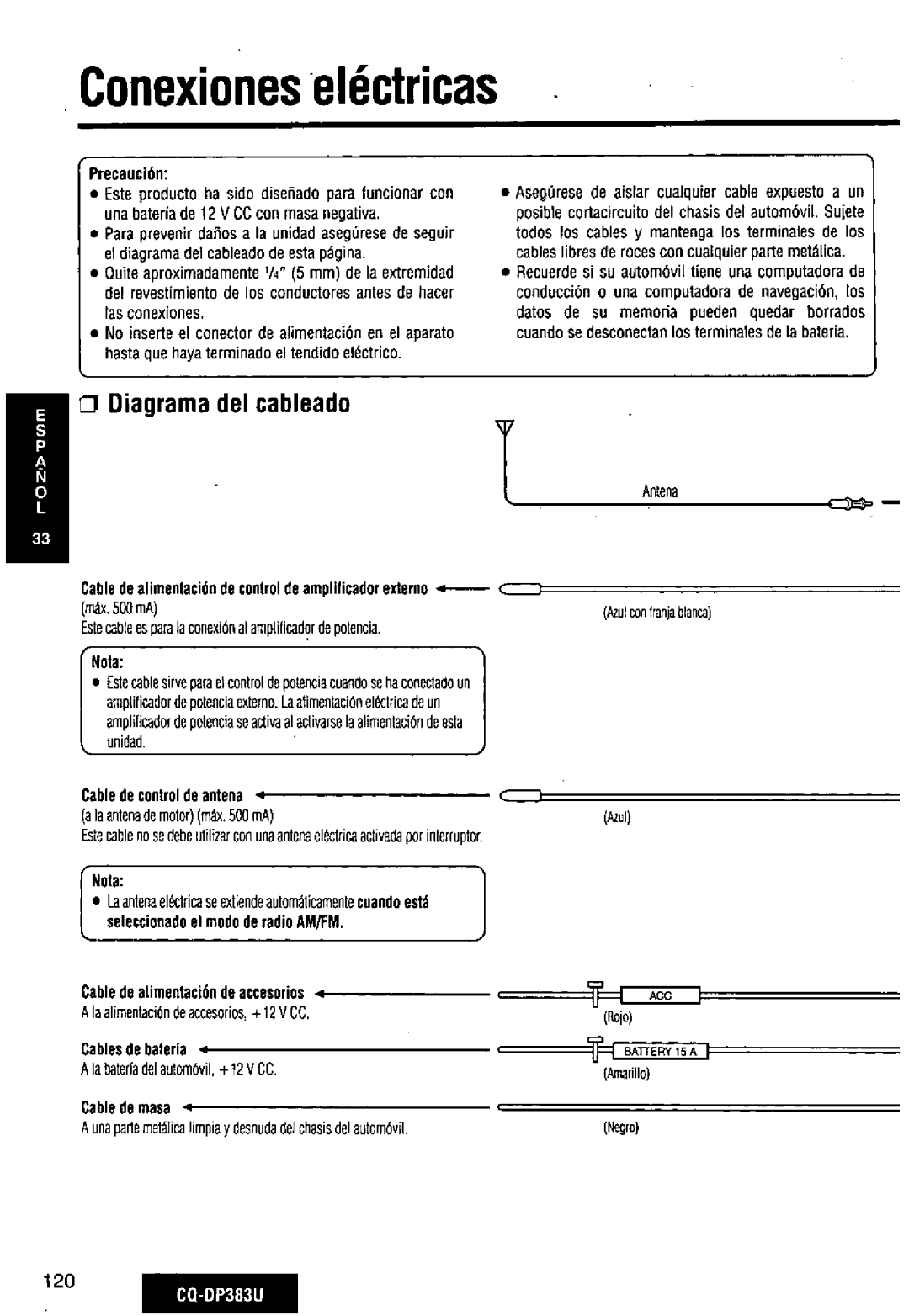 Panasonic CQ-DP383U manual 