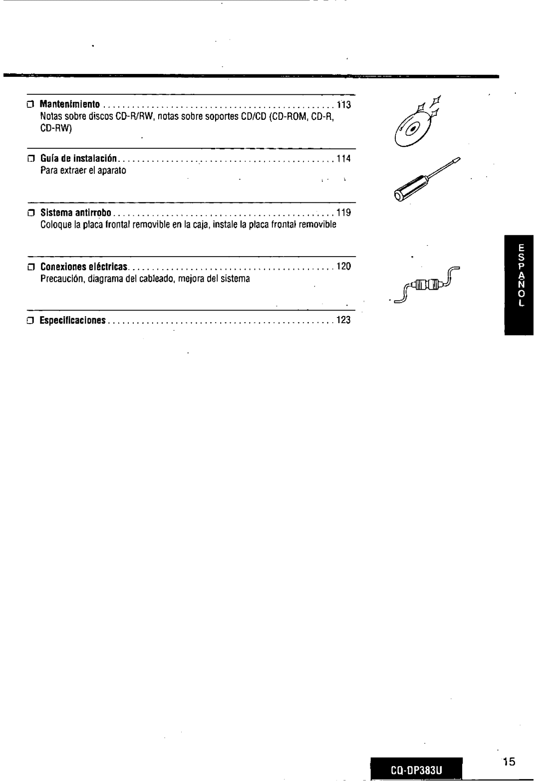 Panasonic CQ-DP383U manual 