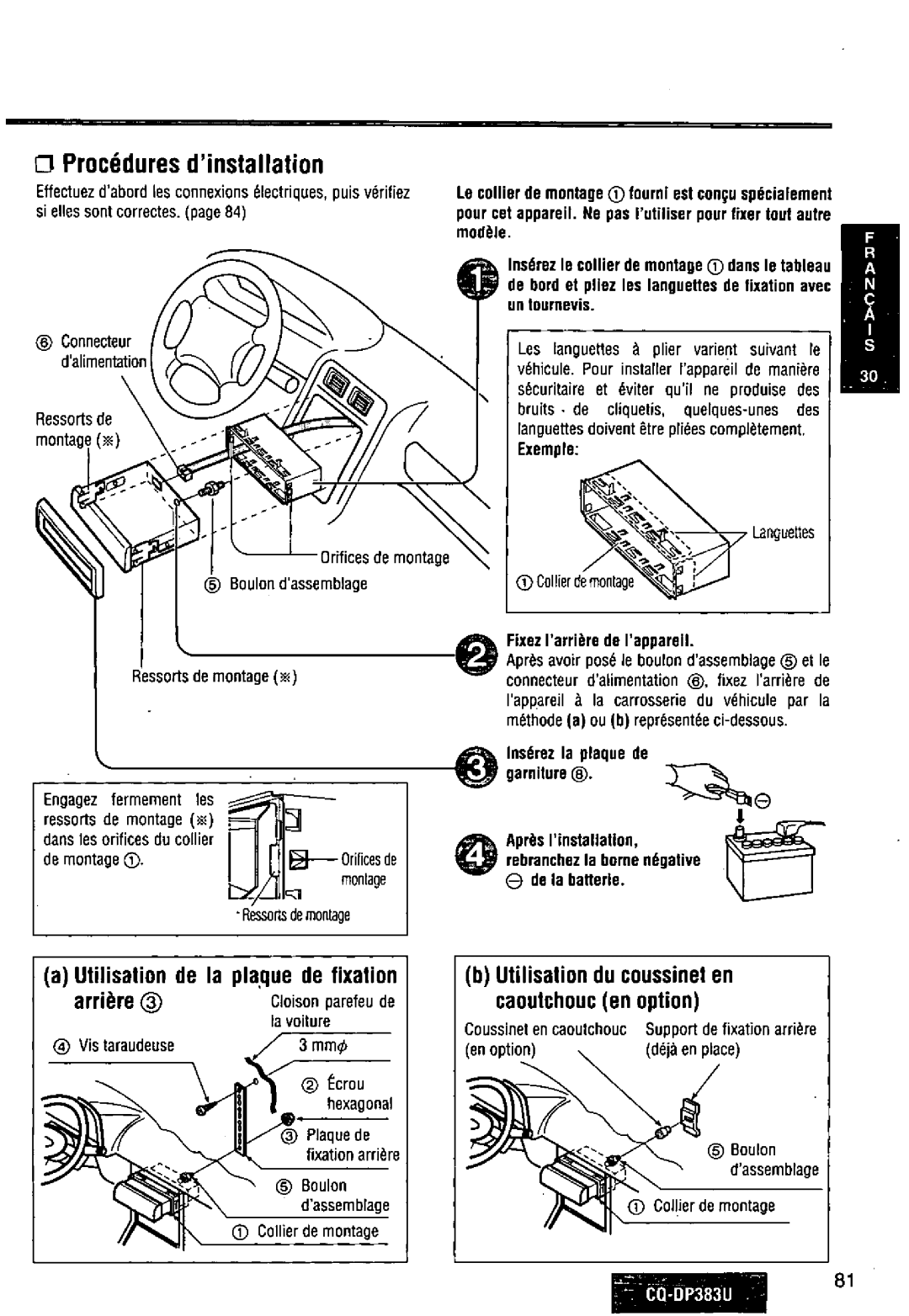 Panasonic CQ-DP383U manual 