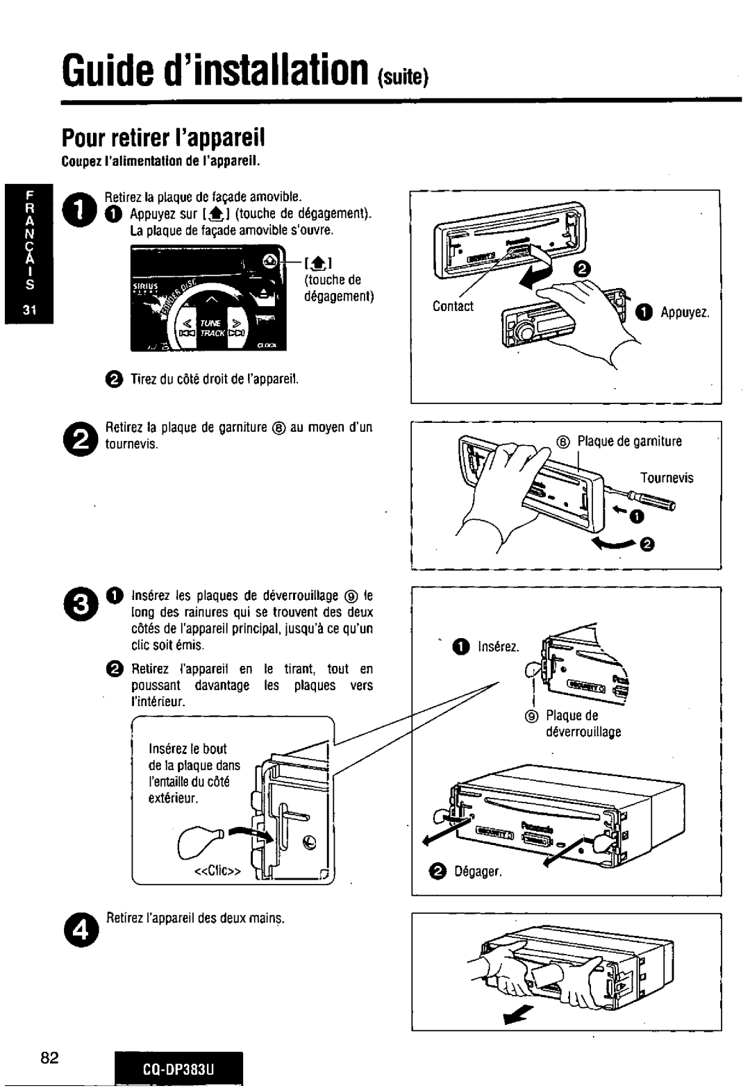 Panasonic CQ-DP383U manual 