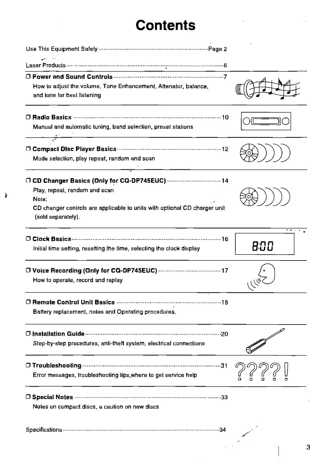 Panasonic CQ-730EUC, CQ-DP745 manual 