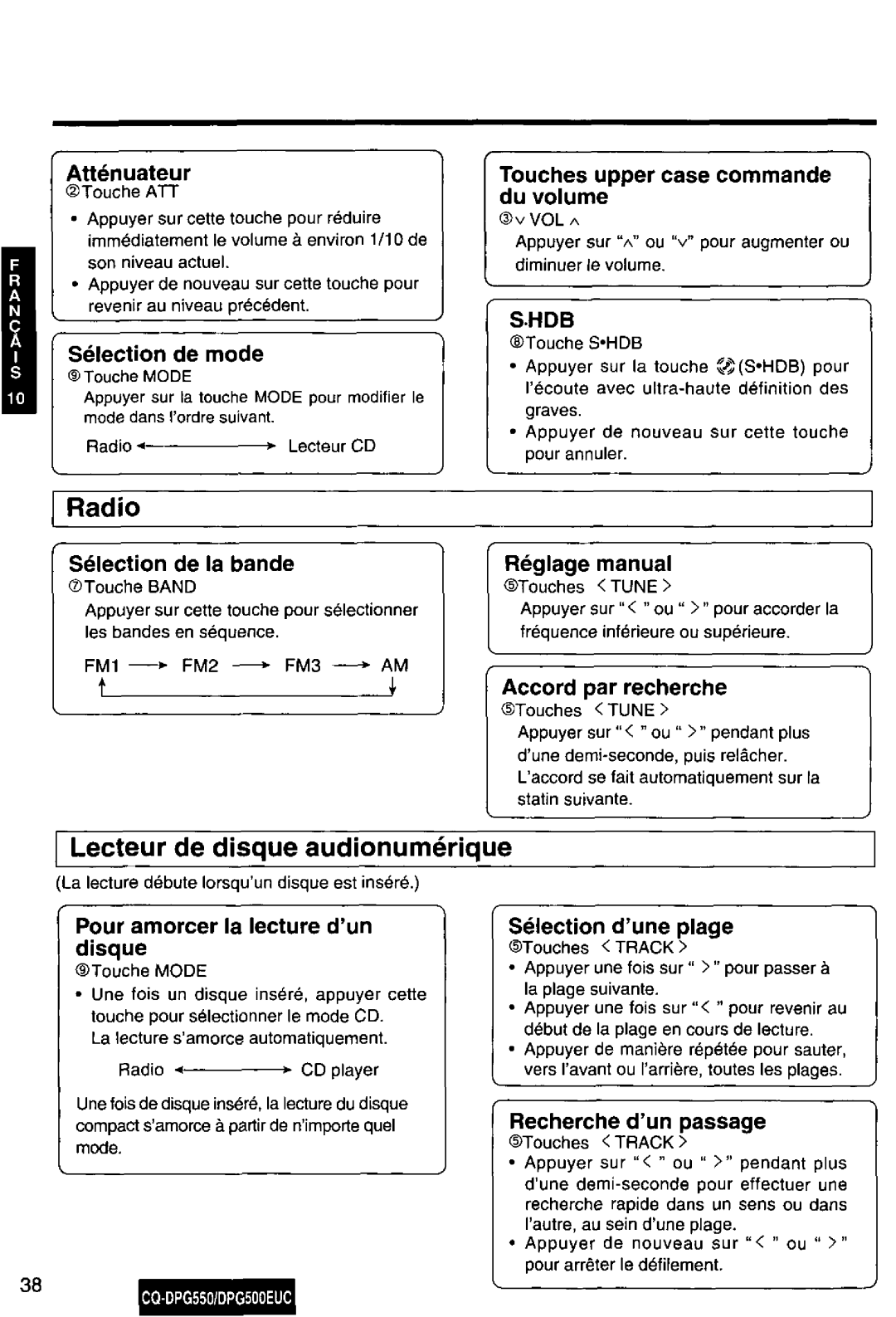 Panasonic CQ-DPG550, DPG500EUC manual 