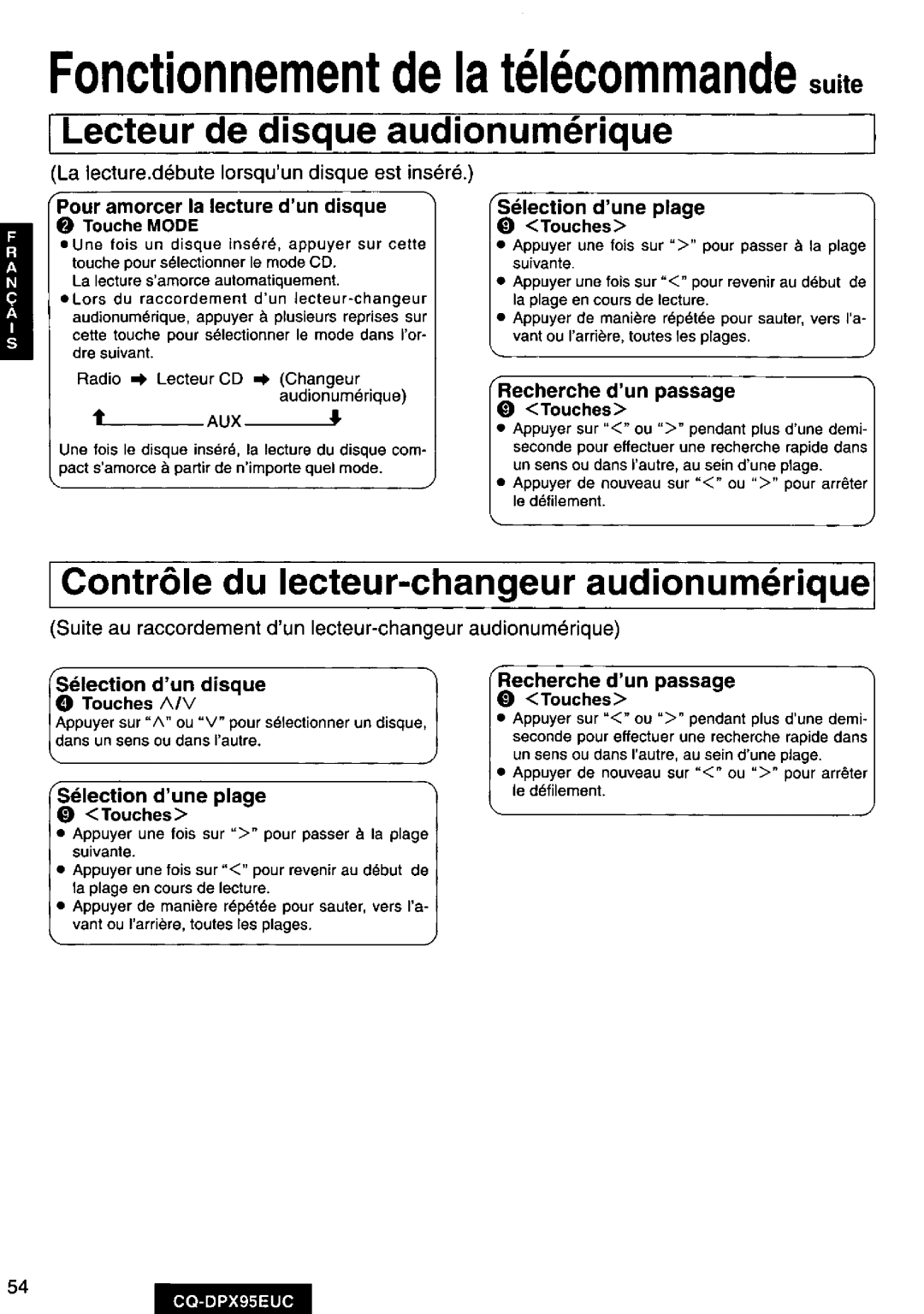 Panasonic CQ-DPX95EUC manual 