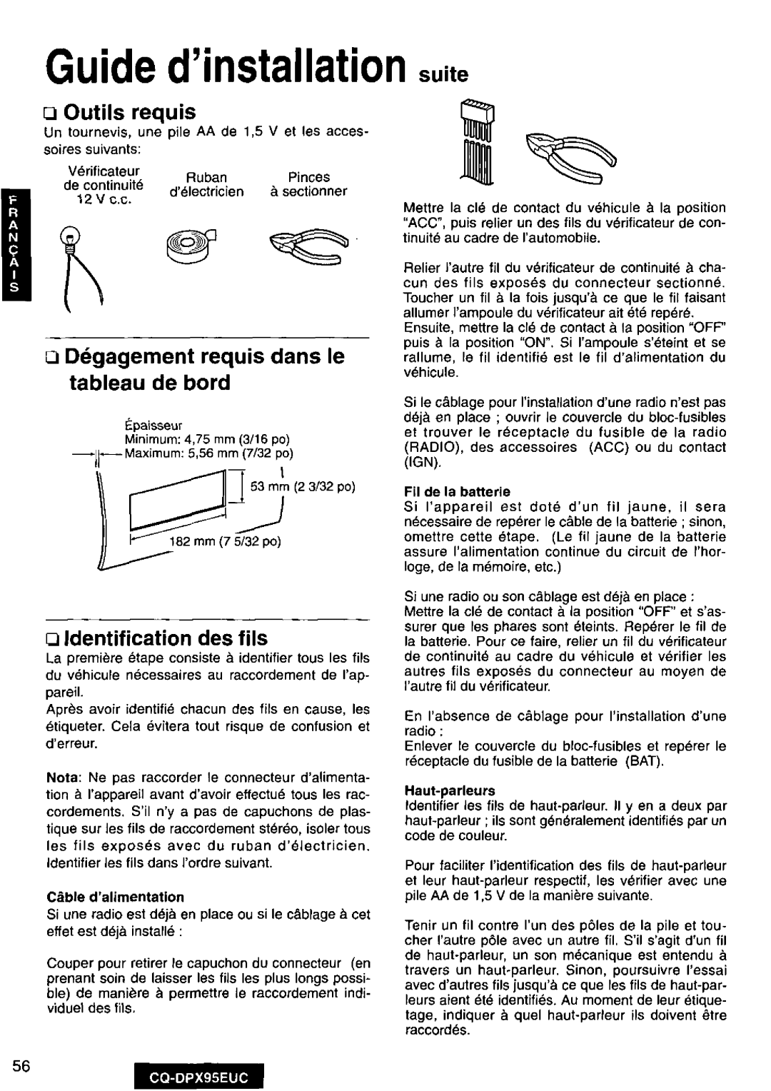 Panasonic CQ-DPX95EUC manual 