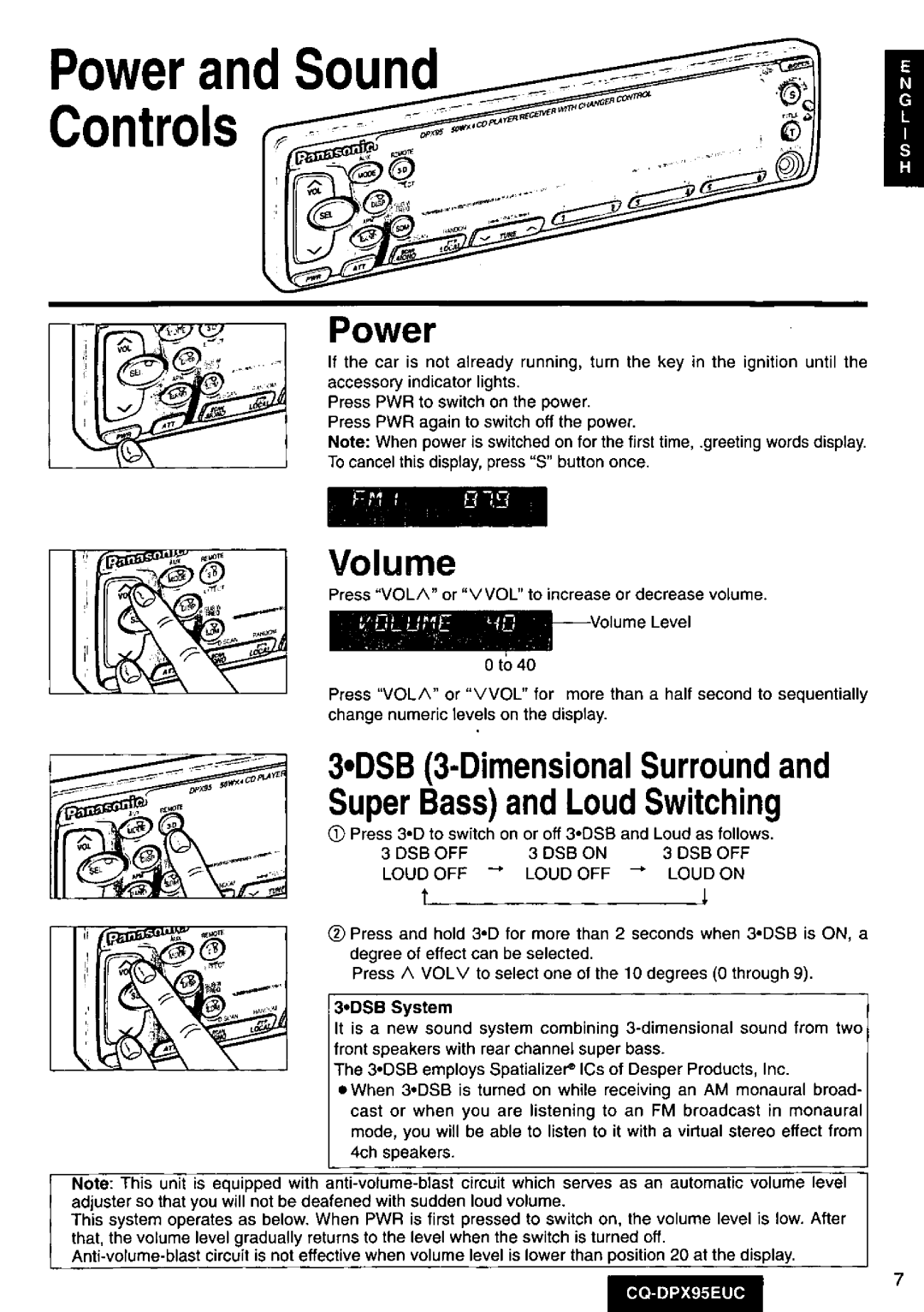 Panasonic CQ-DPX95EUC manual 