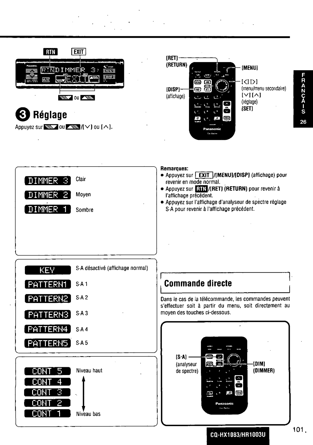 Panasonic CQ-HR1003U manual 