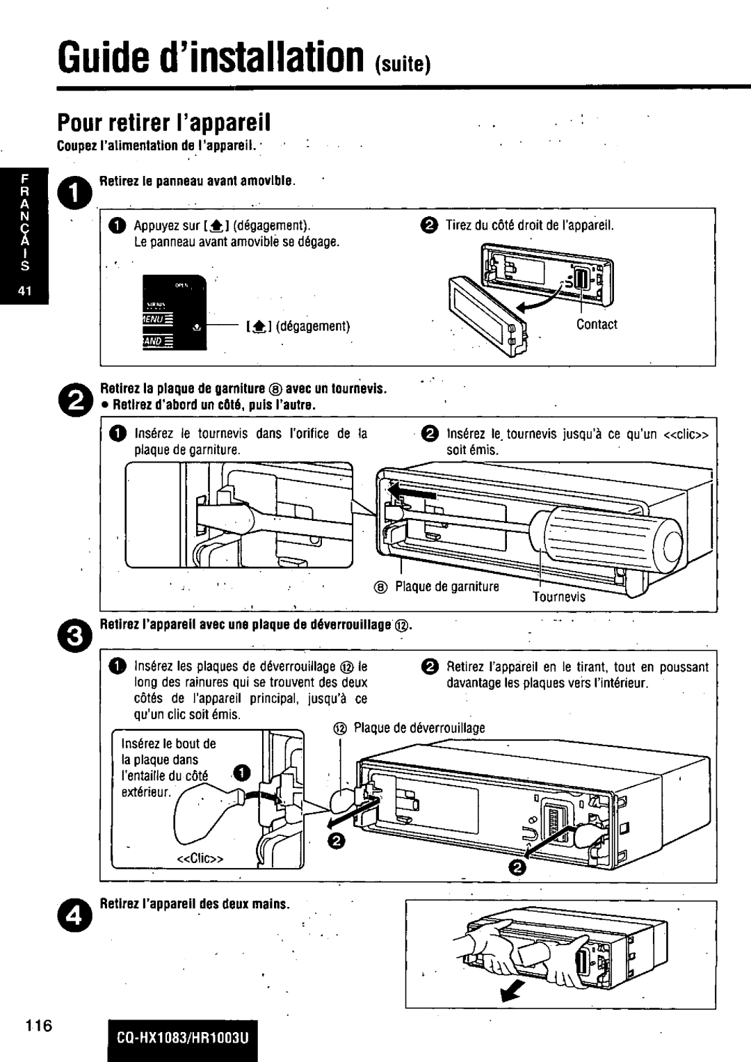 Panasonic CQ-HR1003U manual 