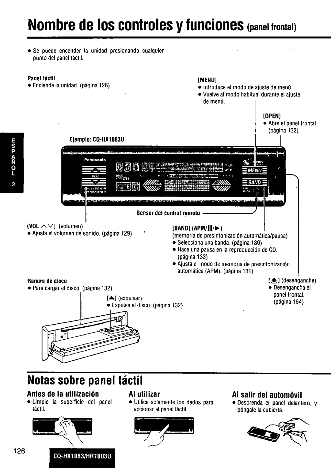 Panasonic CQ-HR1003U manual 