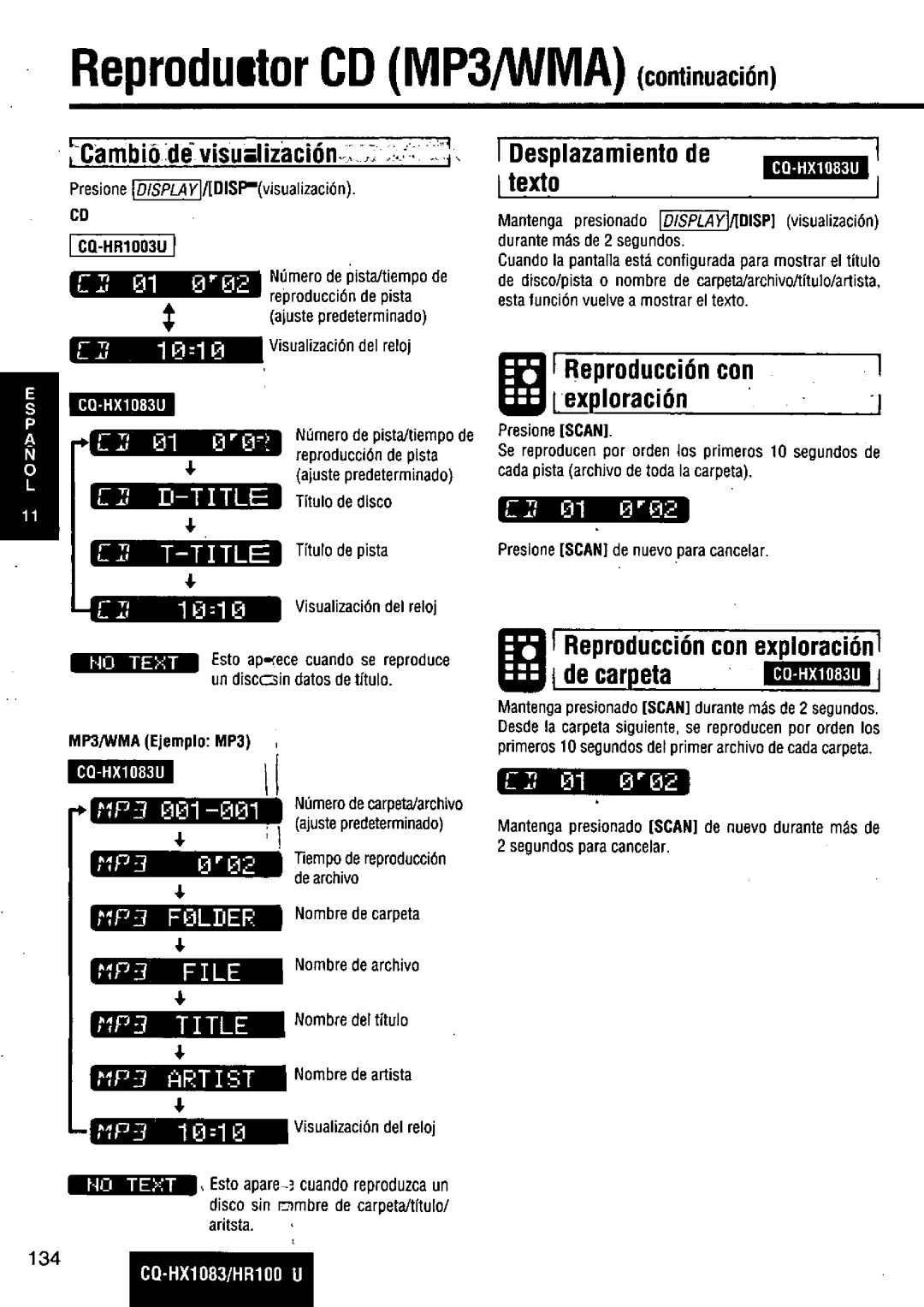 Panasonic CQ-HR1003U manual 