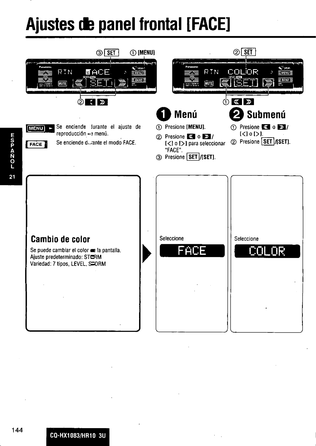 Panasonic CQ-HR1003U manual 