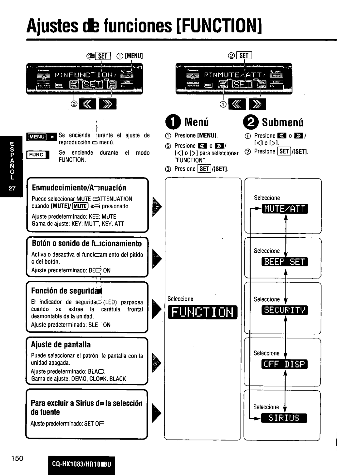 Panasonic CQ-HR1003U manual 