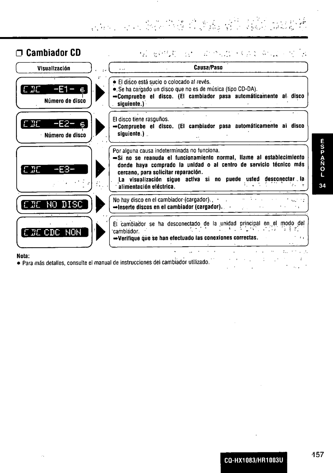 Panasonic CQ-HR1003U manual 