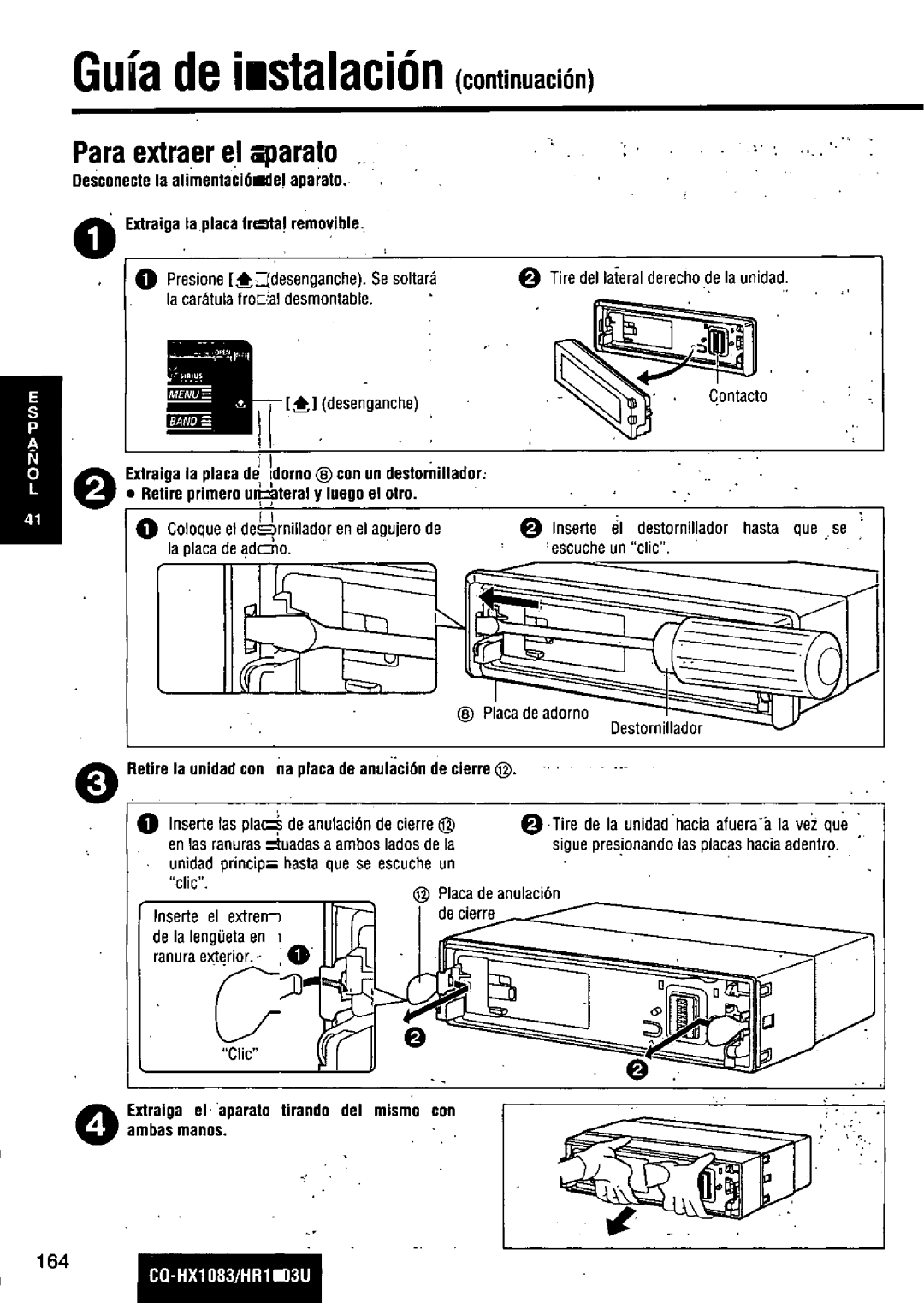 Panasonic CQ-HR1003U manual 