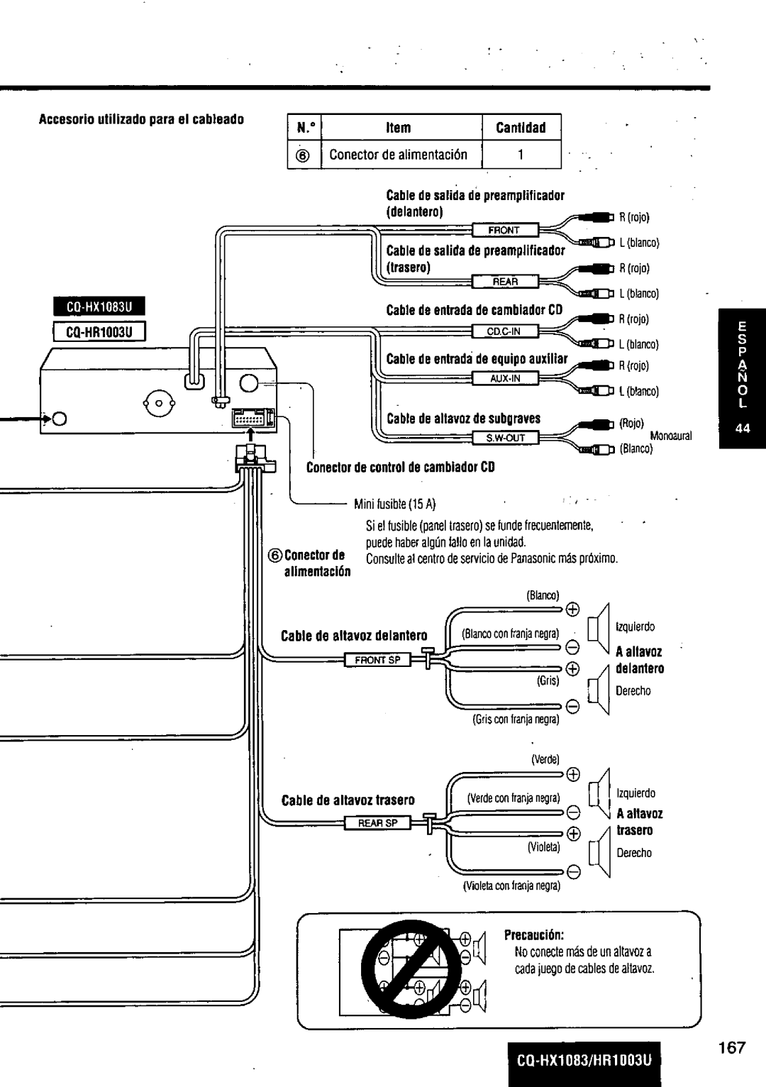 Panasonic CQ-HR1003U manual 