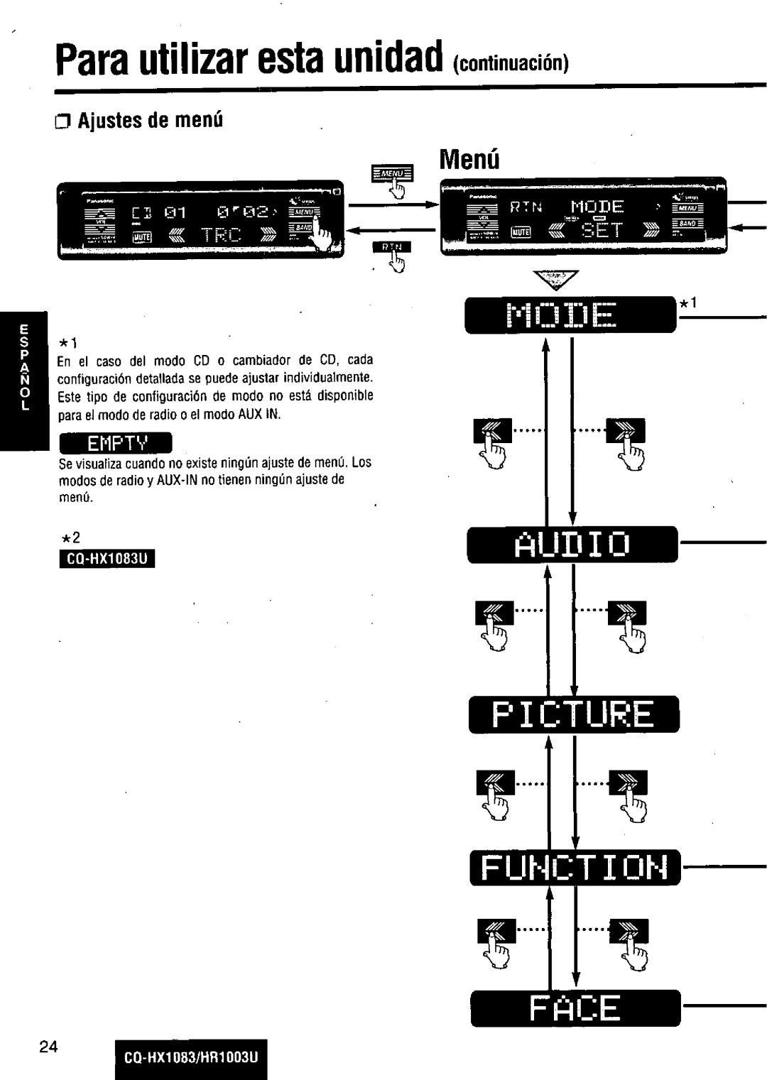 Panasonic CQ-HR1003U manual 