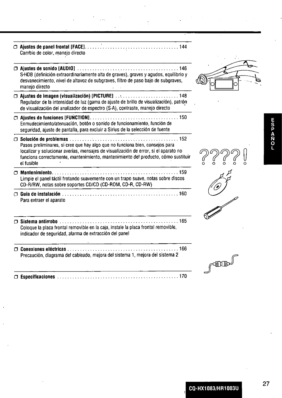 Panasonic CQ-HR1003U manual 