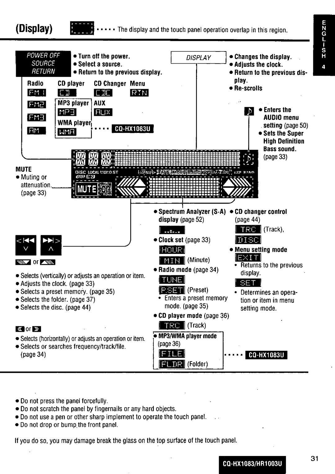 Panasonic CQ-HR1003U manual 