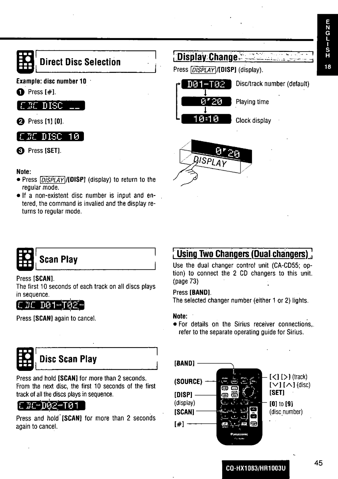 Panasonic CQ-HR1003U manual 