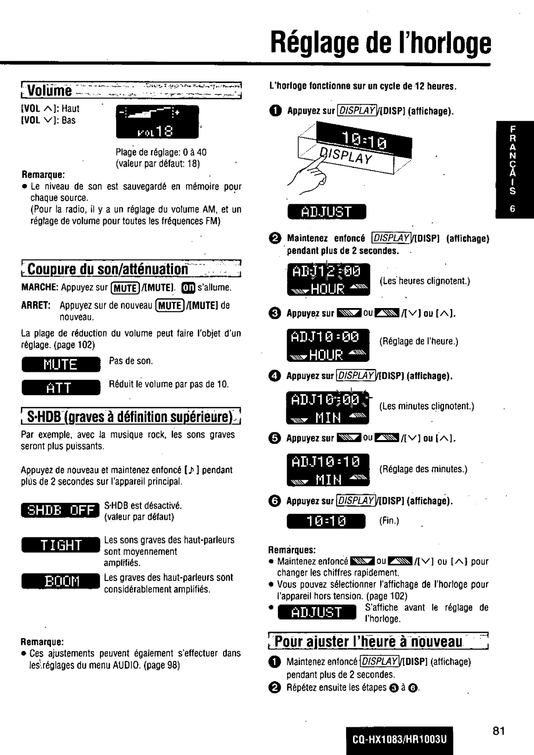 Panasonic CQ-HR1003U manual 