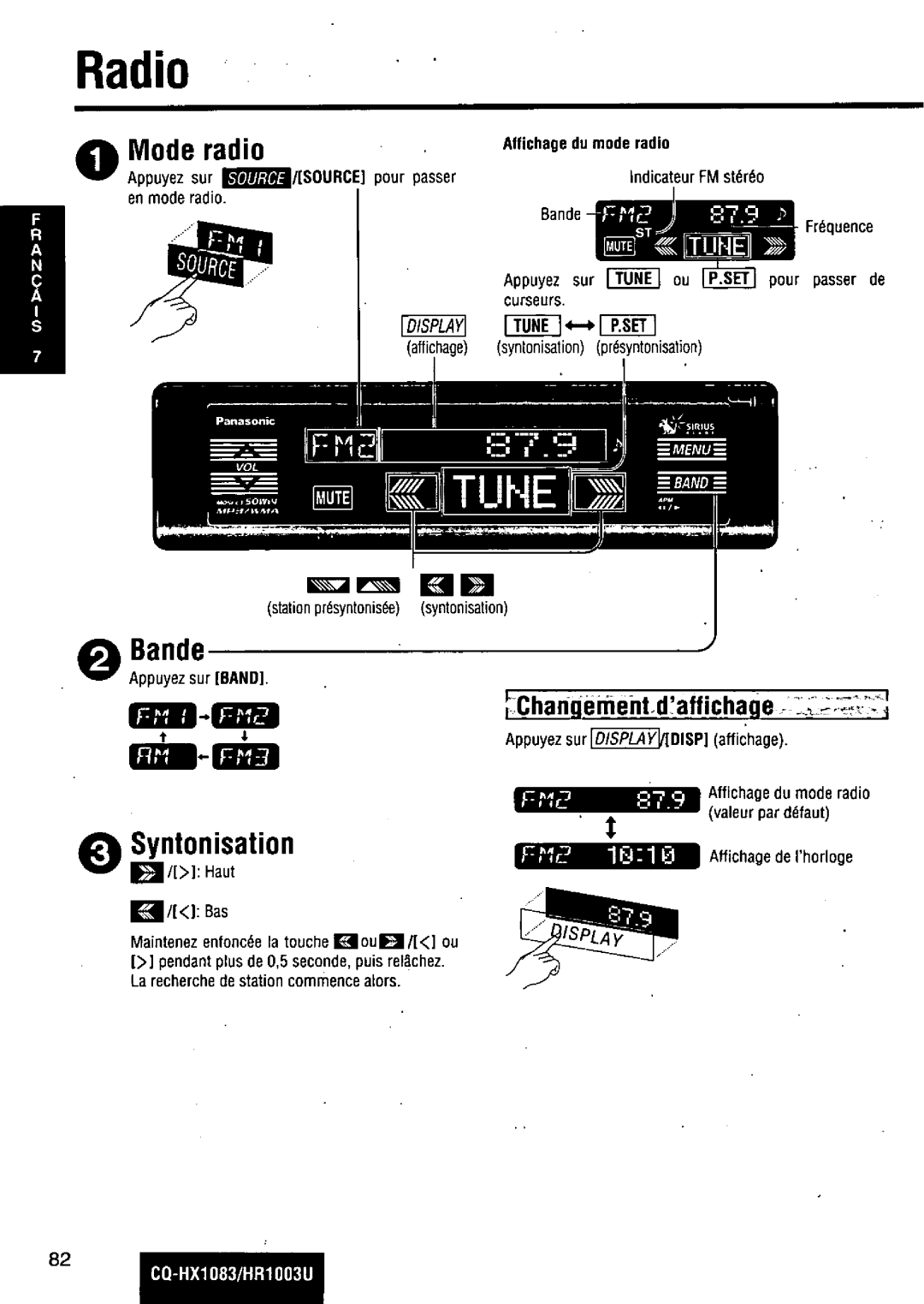 Panasonic CQ-HR1003U manual 