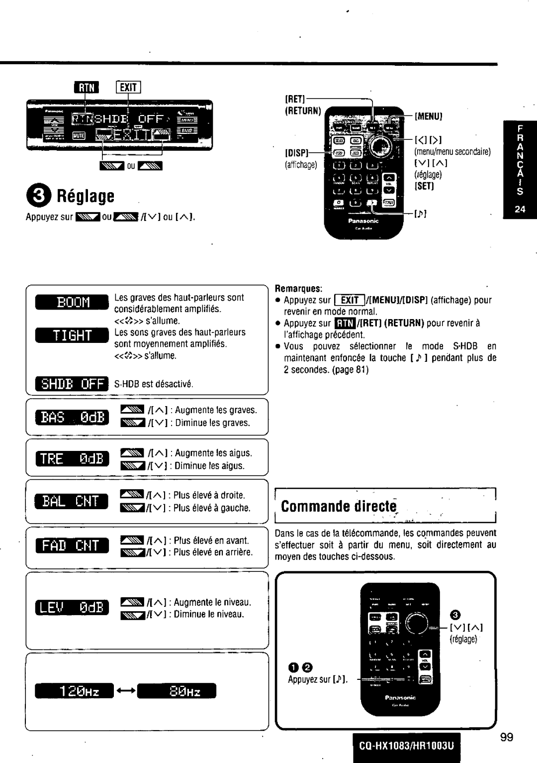 Panasonic CQ-HR1003U manual 