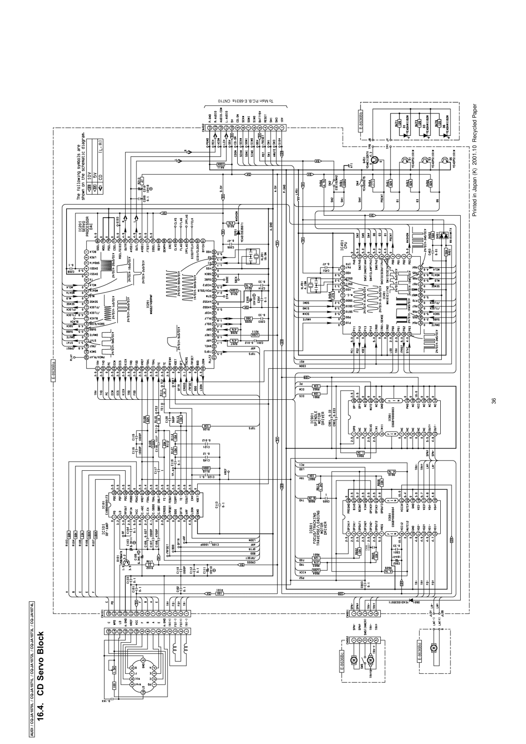 Panasonic cq-ja1070l dimensions CD Servo Block 