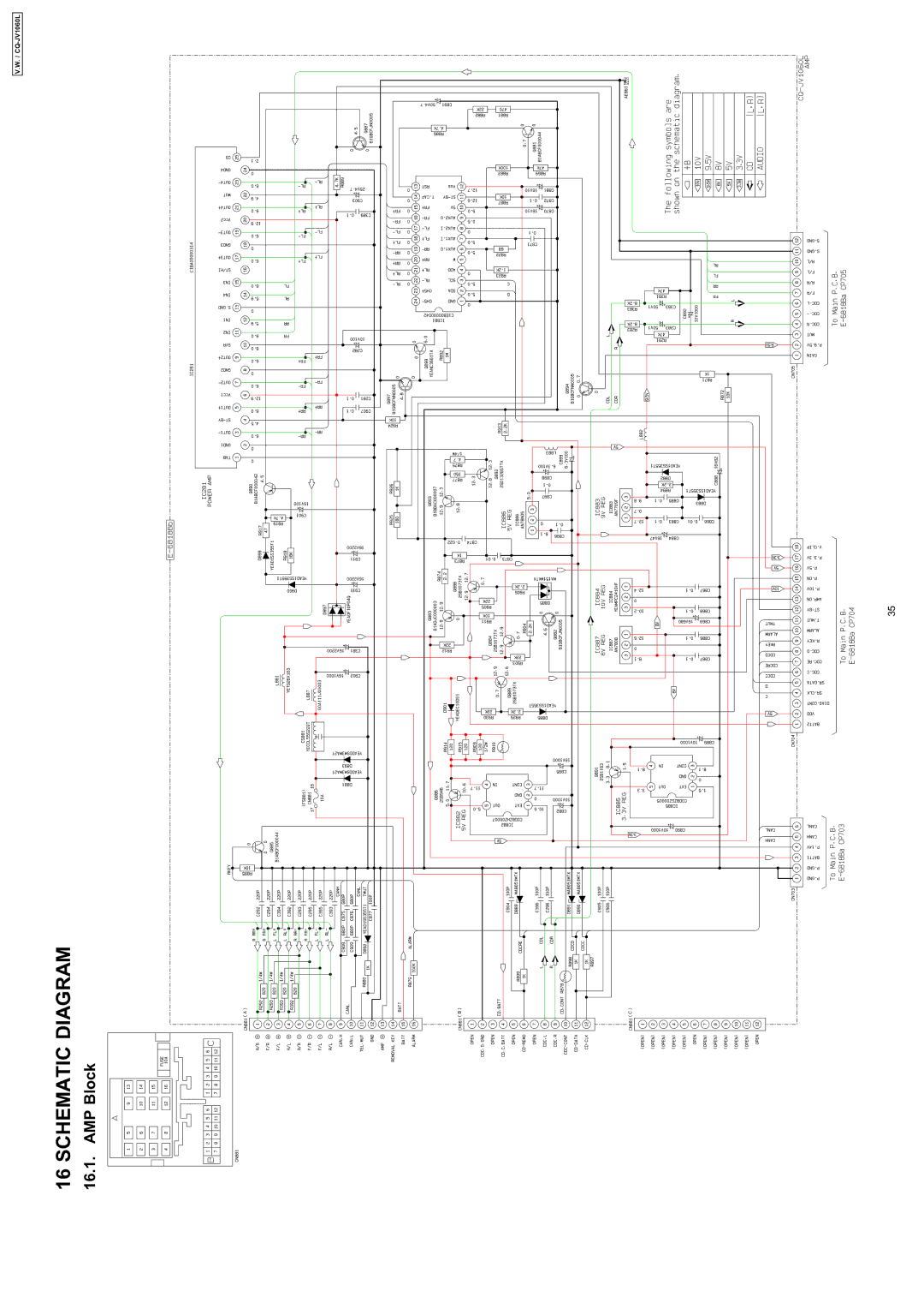 Panasonic CQ-JV1060L dimensions Schematic Diagram 