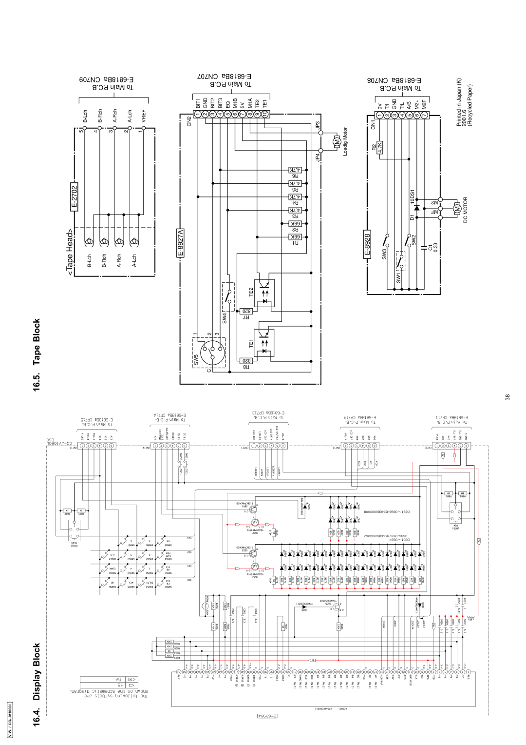 Panasonic CQ-JV1060L dimensions Tape Block 