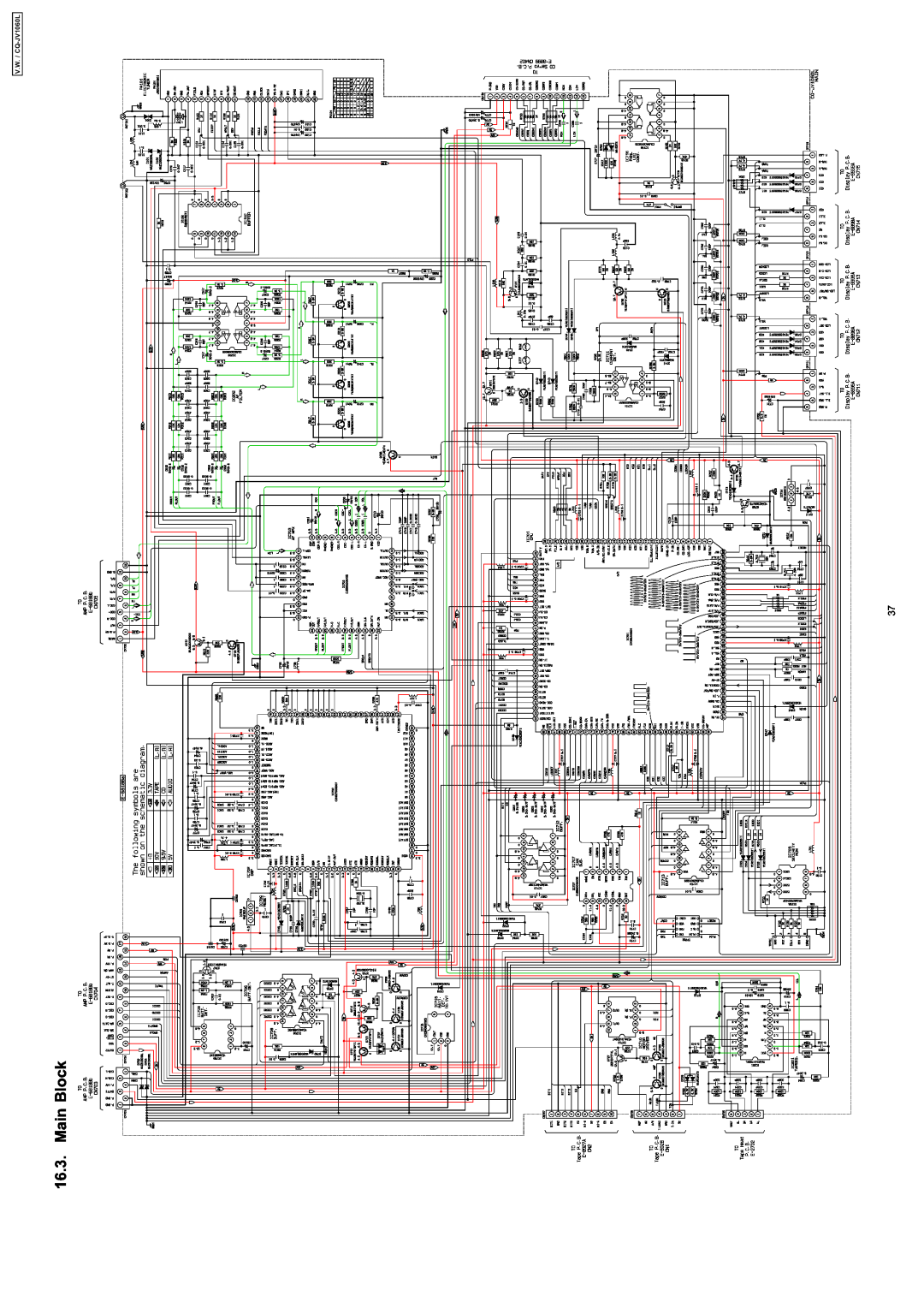 Panasonic dimensions Main Block, V.W. / CQ-JV1060L 