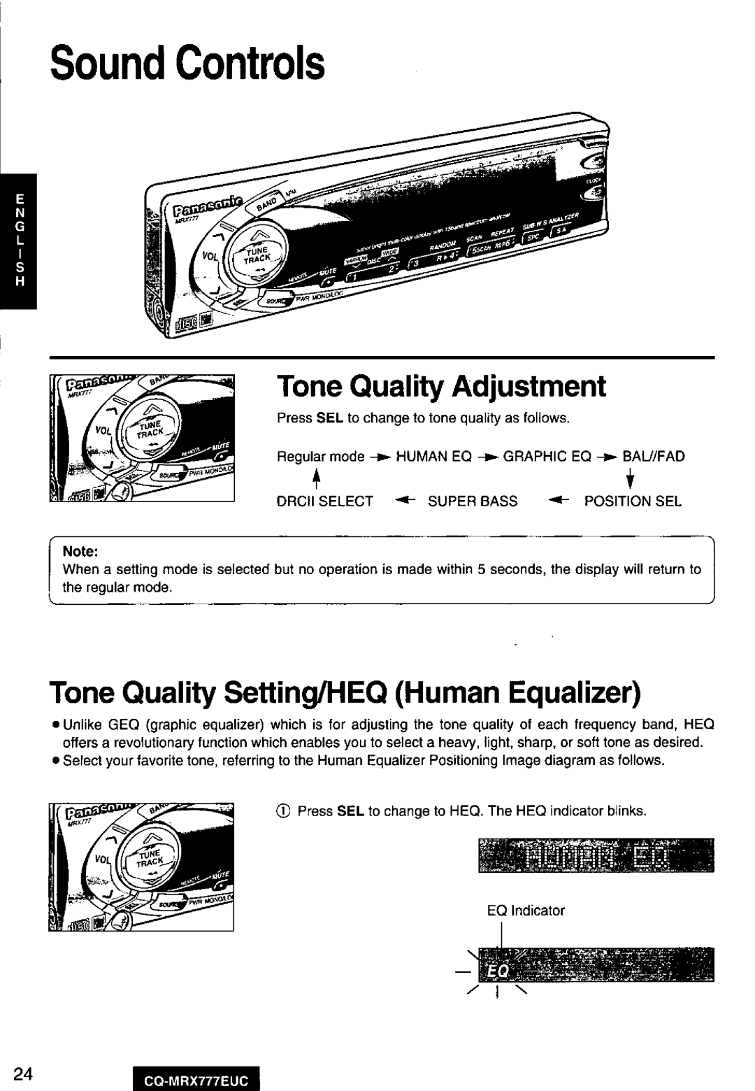 Panasonic CQ-MRX777EUC manual 