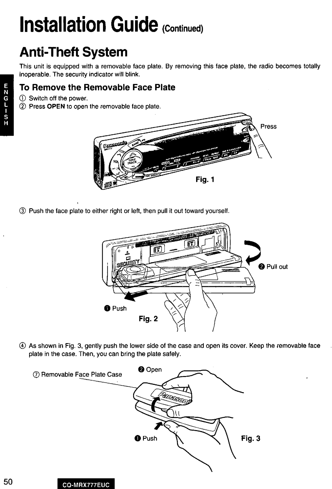 Panasonic CQ-MRX777EUC manual 