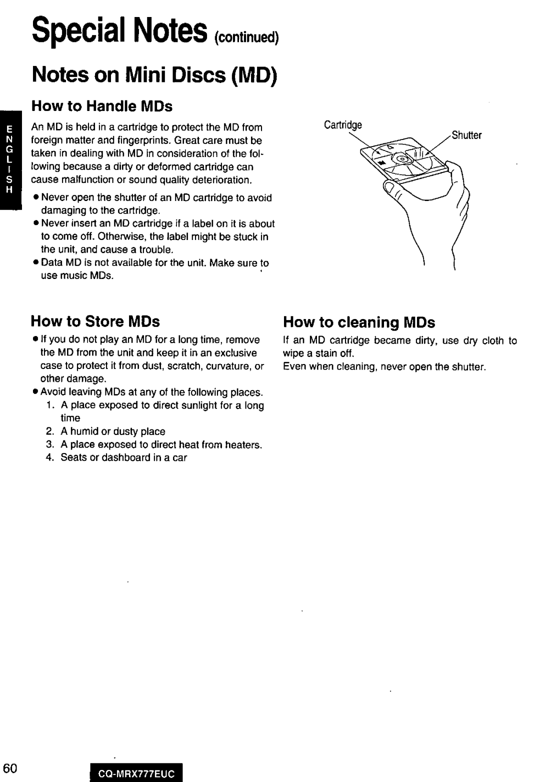 Panasonic CQ-MRX777EUC manual 